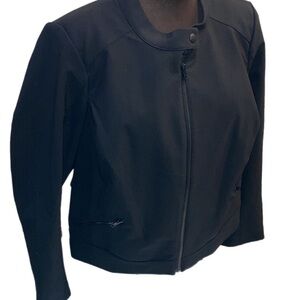 Lane Bryant Womens SZ 20 Jacket Solid Black Zip Up Long Sleeve Zip Pockets NWOT